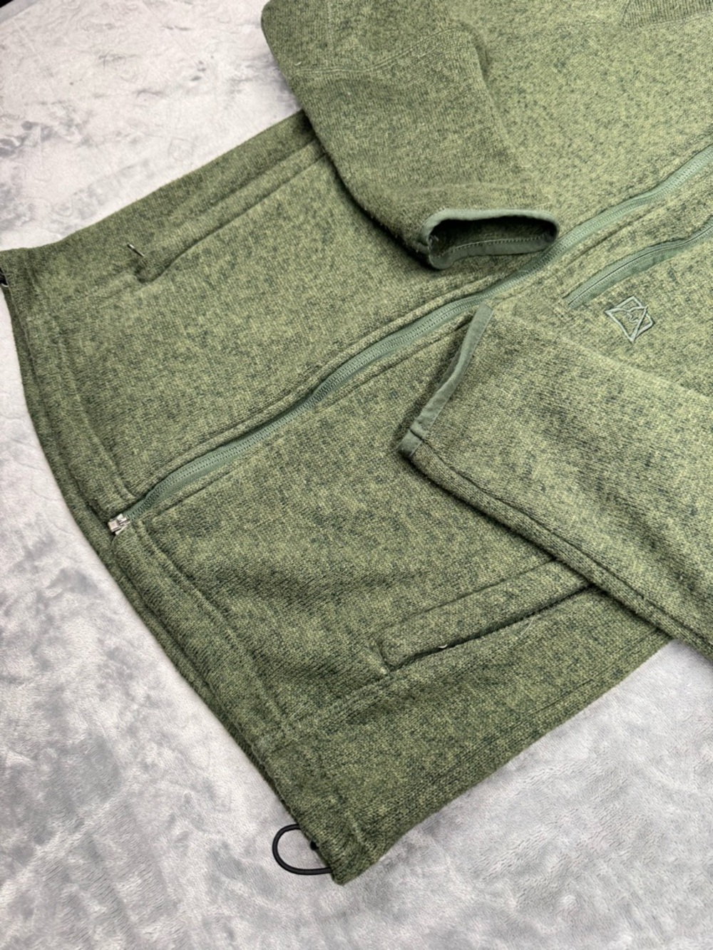 Avalanche Dark Green Zip-Up Sweater - Picture 2 of 10